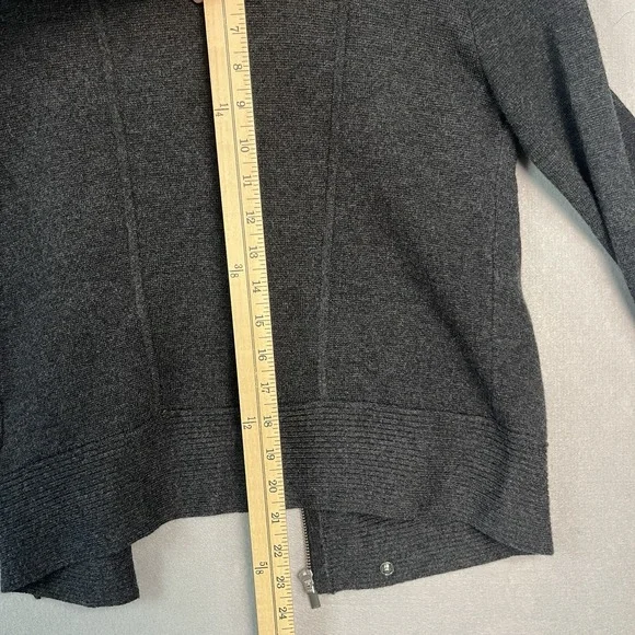 J Crew Merino Wool Blend Knit Motorcycle‎ Moto Jacket Full Zip Asymmetric L - Picture 5 of 7